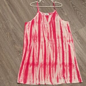 Pink and white cami dress Sz L
